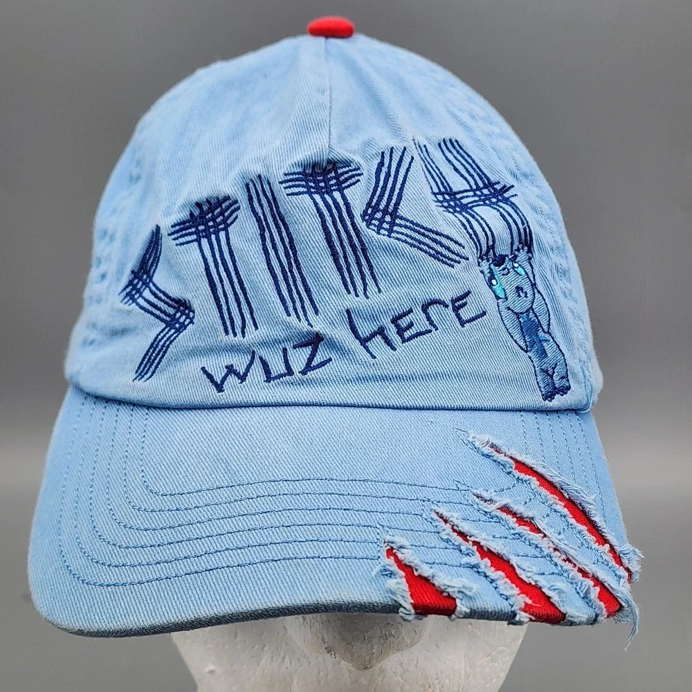 Disney Stitch Wuz Here Blue Youth Baseball Hat Cap Lilo Stitch